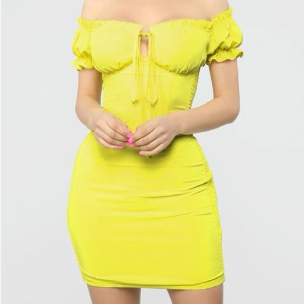 Fashion Nova Vibrant Yellow Dress